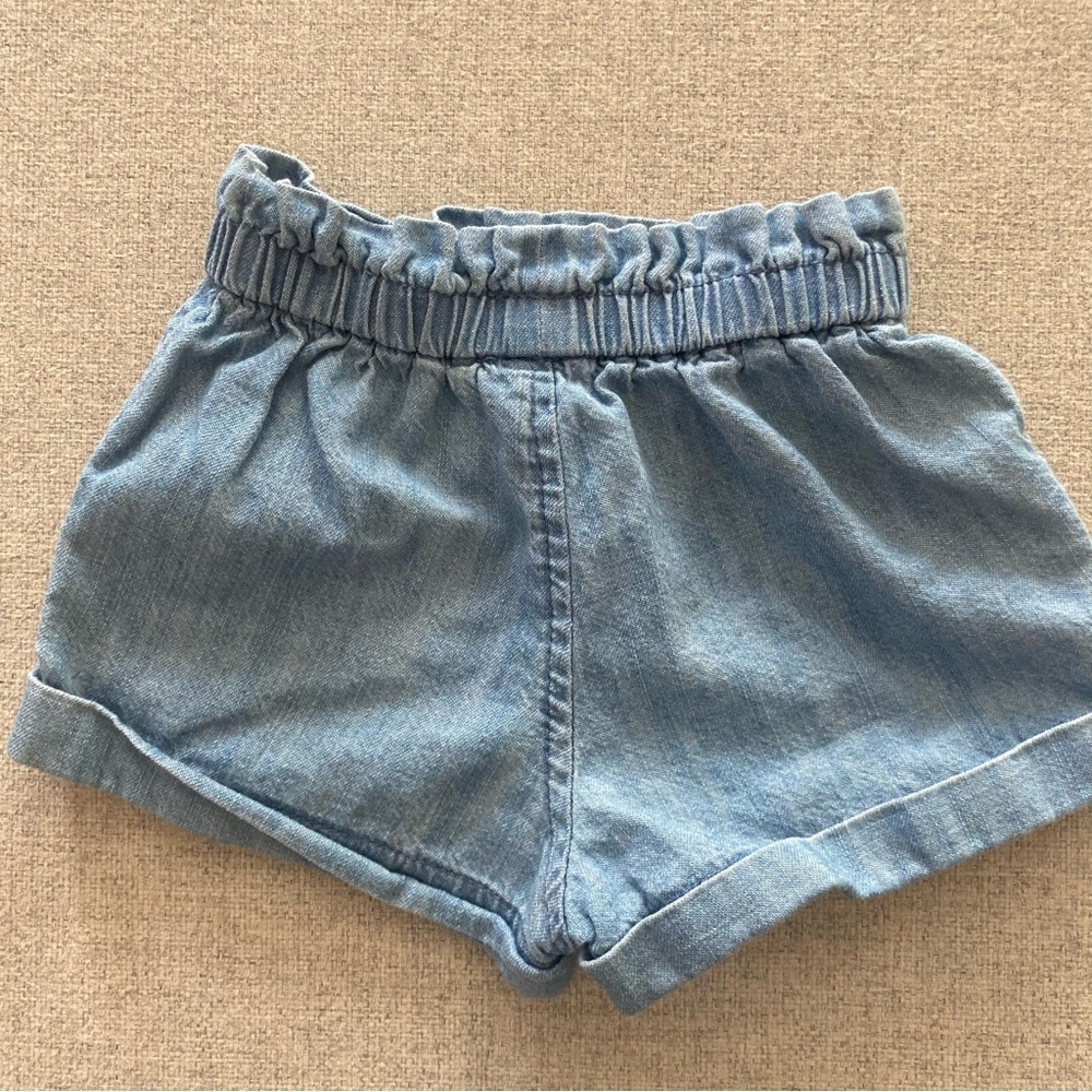 Old Navy 3-6m paperbag denim shorts - Picture 2 of 3